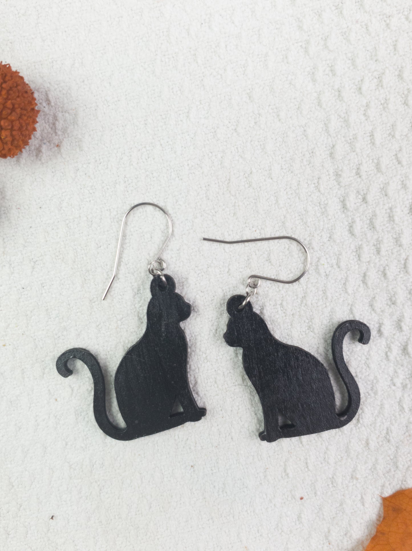Black Cat Halloween Earrings