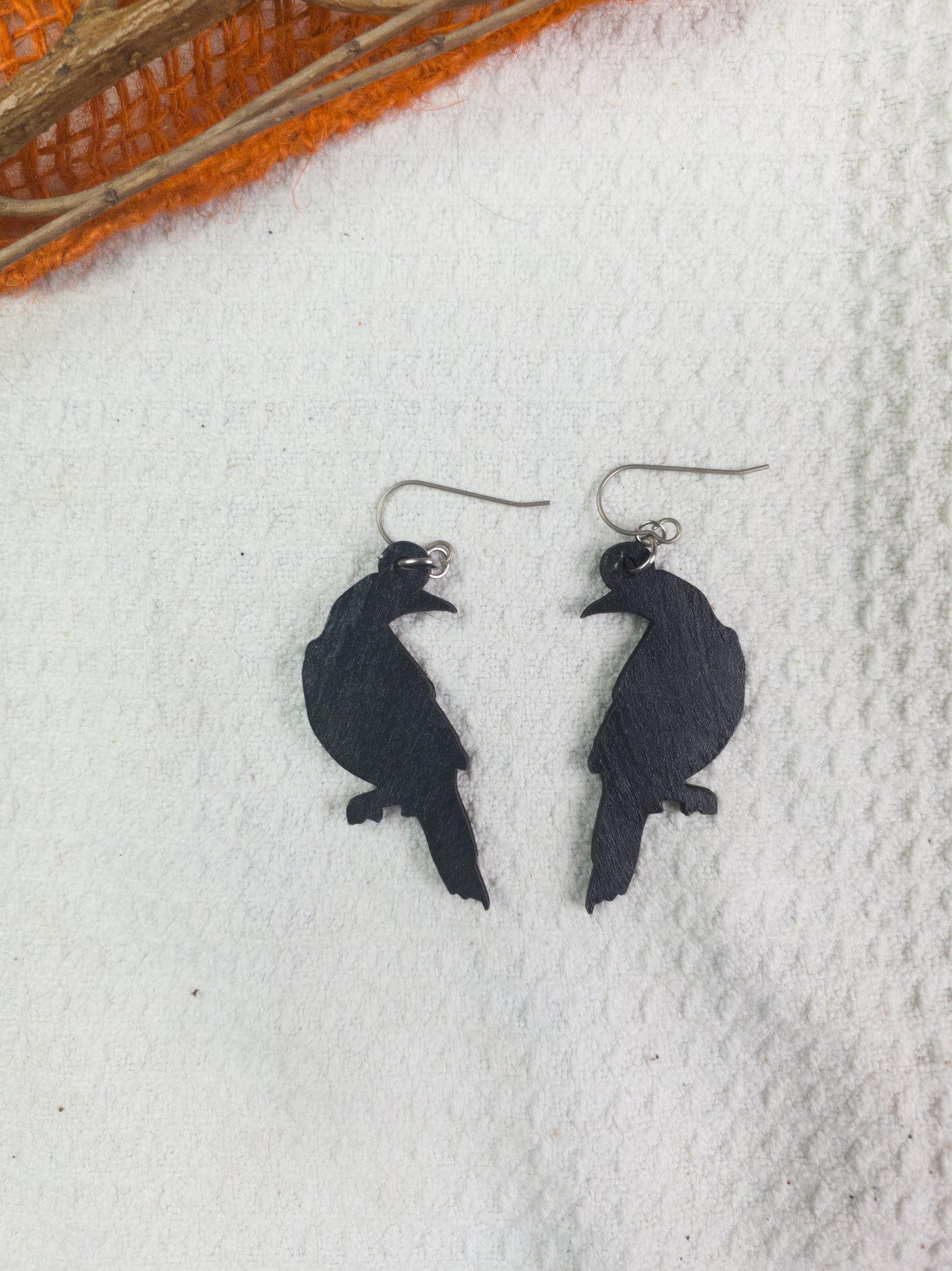 Black Raven Halloween Earrings