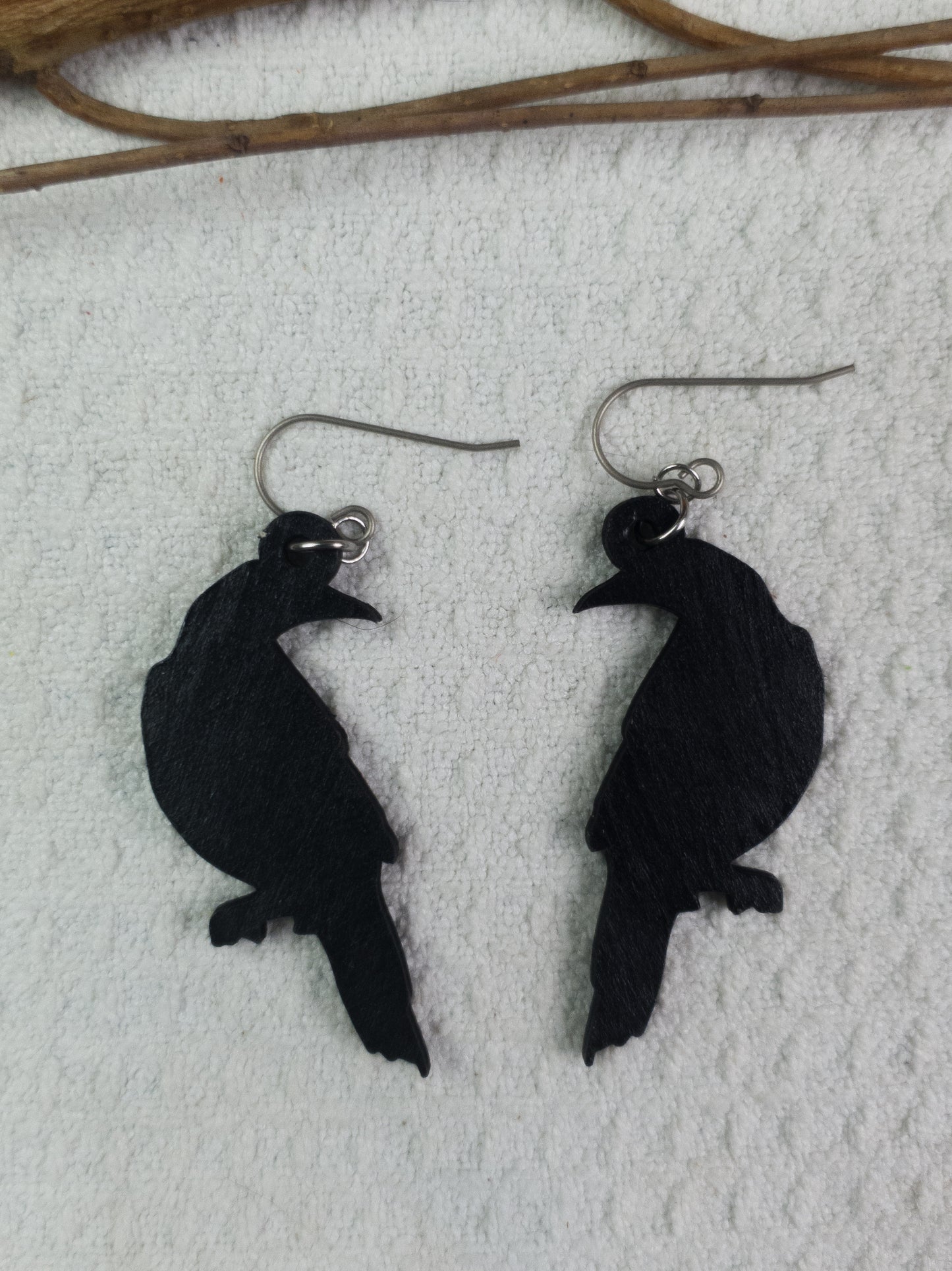 Black Raven Halloween Earrings