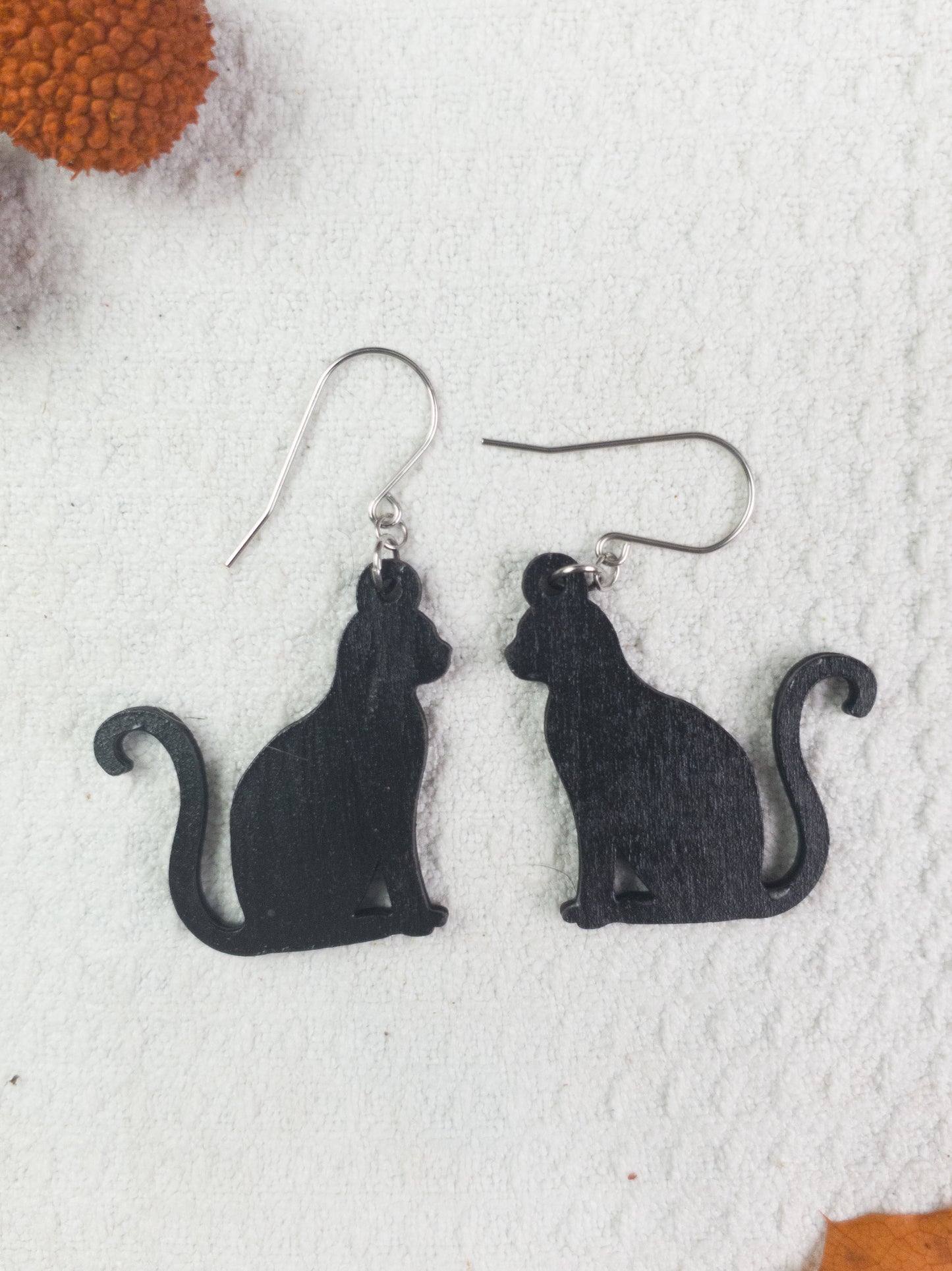 Black Cat Halloween Earrings