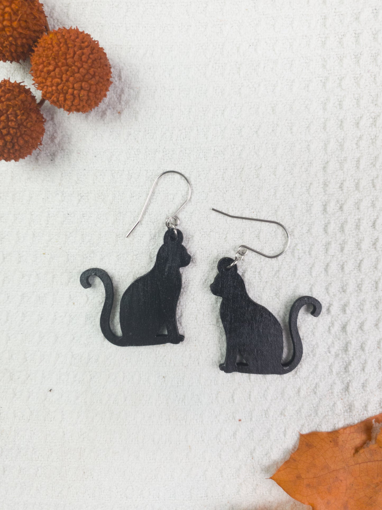 Black Cat Halloween Earrings