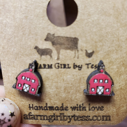 Kid's Painted Barn with Coupla Studs - A Farm Girl by Tess | Handmade Alpaca Wool Winter Hats for Women
