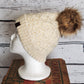 Cream Alpaca Blend Wool Crochet Hat with Pom - a-Farm-girl-bytess | Handmade Alpaca Wool Winter Hats for Women