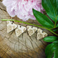 Large Descending Triangle Peony Engraved Wood Earrings - A Farm Girl by Tess | Handmade Alpaca Wool Winter Hats for Women