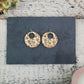 Paired Stud and Dangle Damask Engraved Wood Earrings - A Farm Girl by Tess | Handmade Alpaca Wool Winter Hats for Women